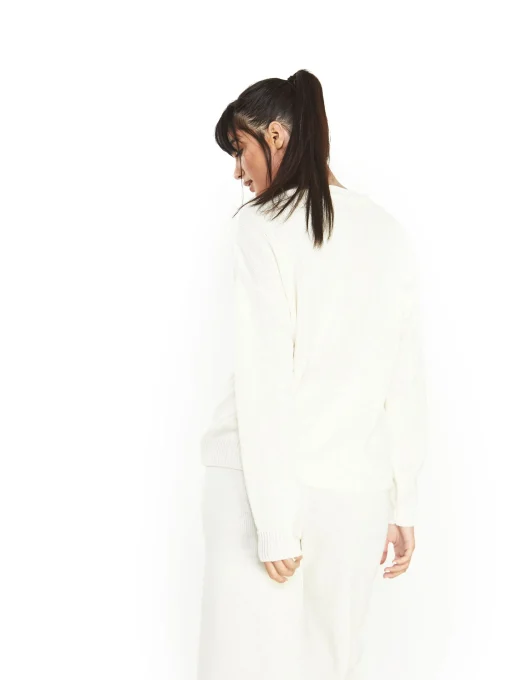 Glamorous Jumpers|Cream Ribbed Long Sleeve Jumper -