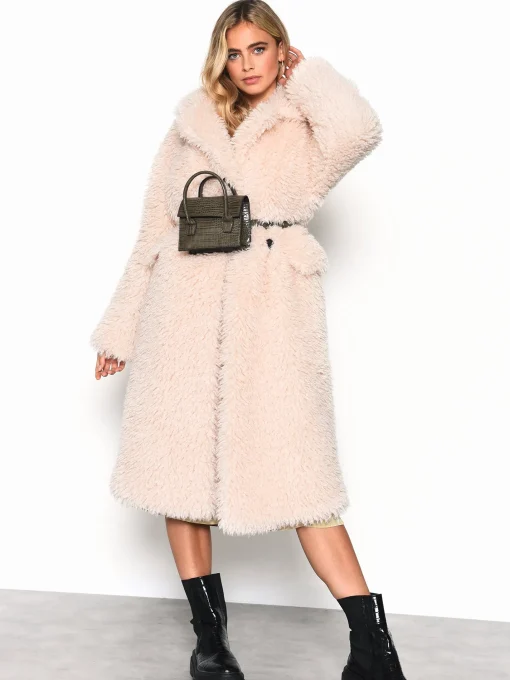 Glamorous Faux Fur & Leather|Longline Coats|Cream Teddy Bear Faux Fur Coat -
