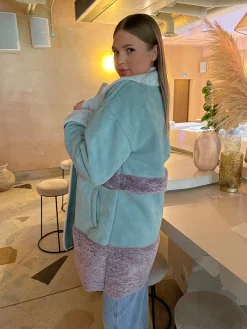 Glamorous Glamorous Curve|Coats|Curve Seafoam Green Mauve Coat -