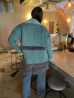 Glamorous Glamorous Curve|Coats|Curve Seafoam Green Mauve Coat -