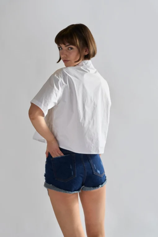 Glamorous Chic Escapes|Denim Shorts|Dark Blue Denim Distressed Shorts -