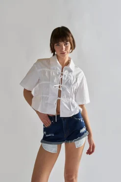 Glamorous Chic Escapes|Denim Shorts|Dark Blue Denim Distressed Shorts -