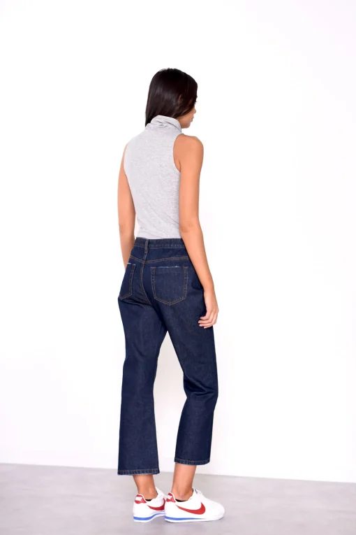 Glamorous High Waisted Jeans|Dark Blue High Waisted 3/4 Length Jeans -