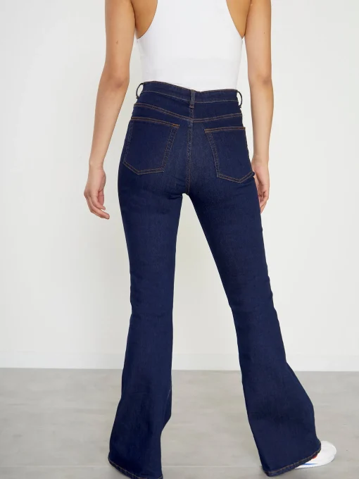 Glamorous High Waisted Jeans|Dark Blue High Waisted Flared Jeans -