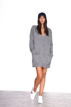 Glamorous Cardigans|Dark Grey Marl Long Line Cardigan -