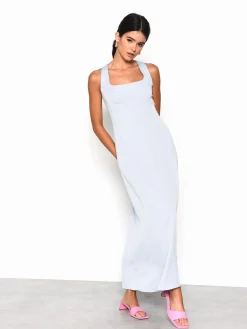 Glamorous Prom|Go To Partywear|Dusty Blue Grey Midi Dress -