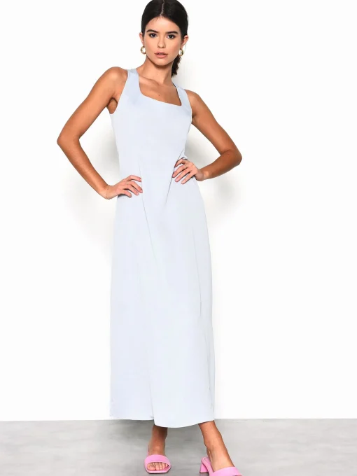 Glamorous Prom|Go To Partywear|Dusty Blue Grey Midi Dress -
