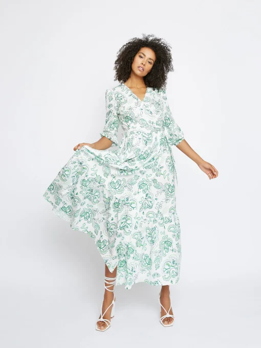 Glamorous Wrap Dressses|Midi & Midaxi Dresses|Floral Leaf Cotton Midi Dress -