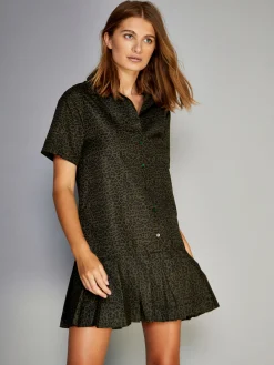 Glamorous Mini Dresses|Mini Dresses|Green Mini Leopard Shift Mini Dress -