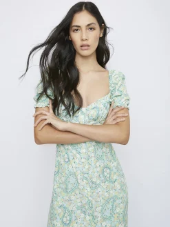 Glamorous Midi & Midaxi Dresses|Midi & Midaxi Dresses|Green Paisley Floral Midi Dress -