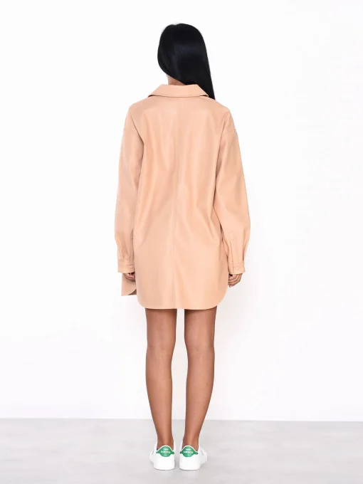 Glamorous Faux Fur & Leather|Blouses & Shirts|Honey PU Button Front Shirt -