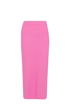 Glamorous Midi & Midaxi Skirts|Hot Pink Textured Midi Skirt -