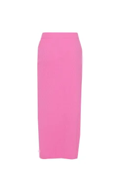 Glamorous Midi & Midaxi Skirts|Hot Pink Textured Midi Skirt -