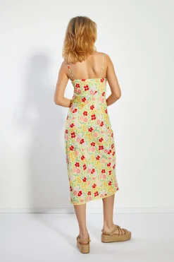 Glamorous Day Dresses|Midi & Midaxi Dresses|Lemon Bold Floral Strappy Midi Dress -