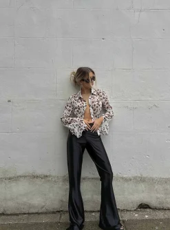 Glamorous Go To Partywear|Blouses & Shirts|Leopard Print Chiffon Button Front Shirt -