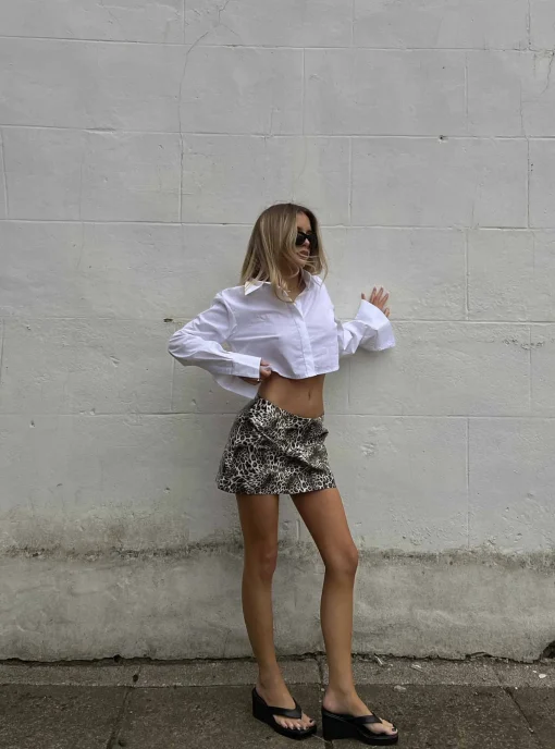 Glamorous Going Out Skirts|Go To Partywear|Leopard Print PU Mini Skirt -