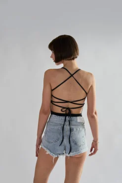 Glamorous Woven Shorts|Light Antique Wash High Waisted Shorts -
