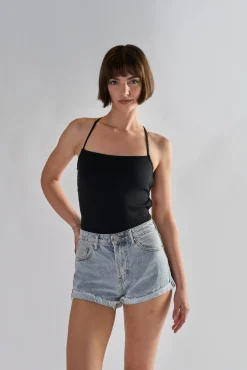 Glamorous Woven Shorts|Light Antique Wash High Waisted Shorts -