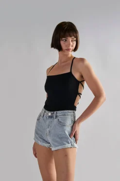 Glamorous Woven Shorts|Light Antique Wash High Waisted Shorts -