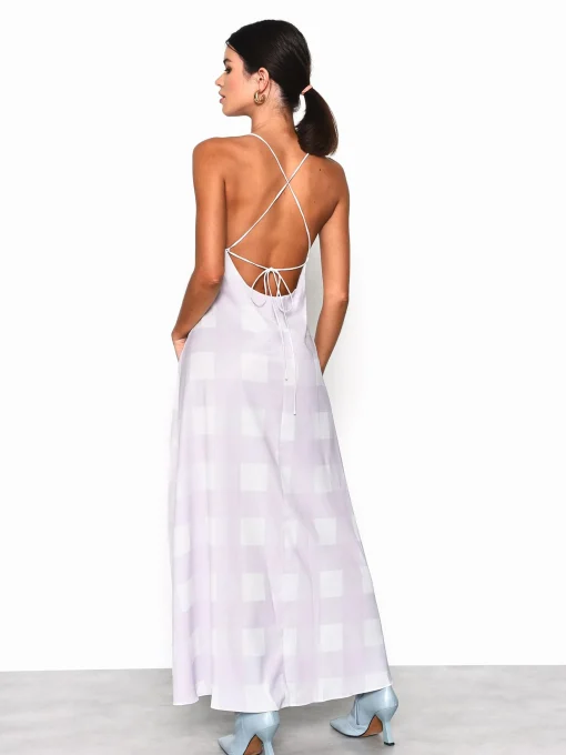 Glamorous Best Dressed Guest|Go To Partywear|Lilac Checkerboard Print Midi Dress -