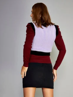 Glamorous Jumpers|Lilac Multi Argyle Sleeveless Crop Jumper -