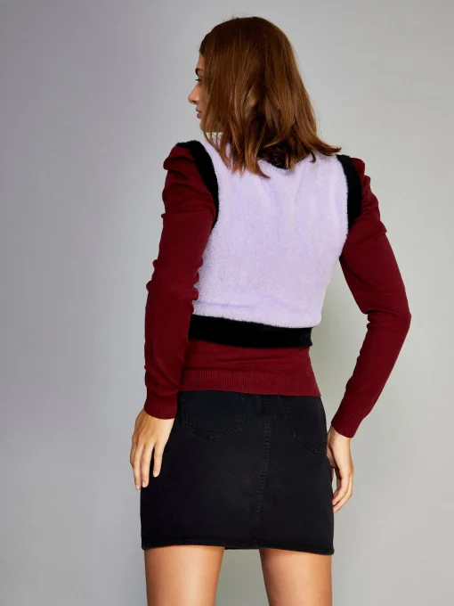 Glamorous Jumpers|Lilac Multi Argyle Sleeveless Crop Jumper -