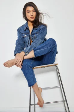 Glamorous Denim Jackets|Jackets|Mid Stone Over Sized Button Up Denim Jacket -