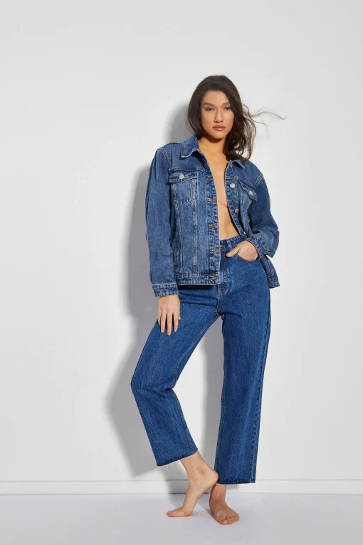 Glamorous Denim Jackets|Jackets|Mid Stone Over Sized Button Up Denim Jacket -