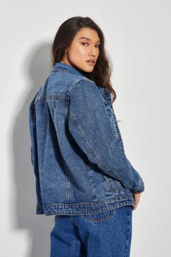 Glamorous Denim Jackets|Jackets|Mid Stone Over Sized Button Up Denim Jacket -