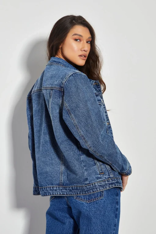 Glamorous Denim Jackets|Jackets|Mid Stone Over Sized Button Up Denim Jacket -