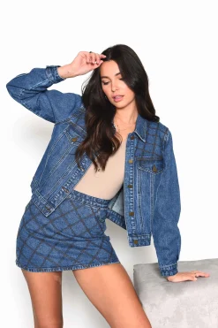 Glamorous Denim Jackets|Jackets|Mid Stonewash Denim Cropped Jacket -