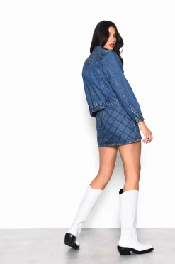Glamorous Denim Jackets|Jackets|Mid Stonewash Denim Cropped Jacket -