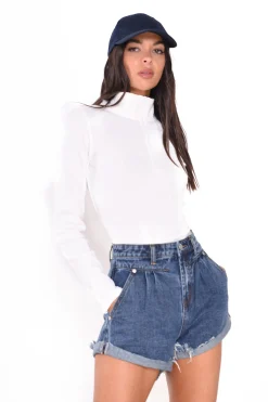 Glamorous Chic Escapes|Denim Shorts|Mid Stonewash High Waisted Denim Shorts -