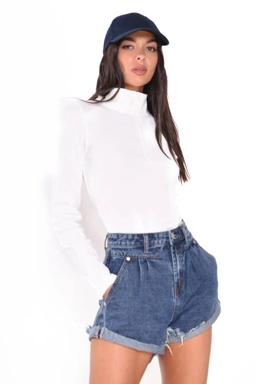 Glamorous Chic Escapes|Denim Shorts|Mid Stonewash High Waisted Denim Shorts -
