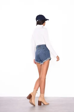 Glamorous Chic Escapes|Denim Shorts|Mid Stonewash High Waisted Denim Shorts -