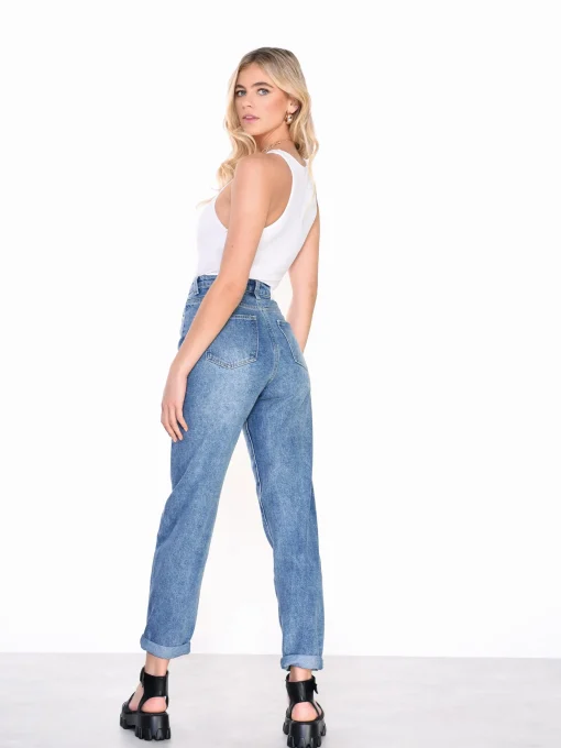 Glamorous High Waisted Jeans|Mid-Stone Wash High Waisted Jeans -