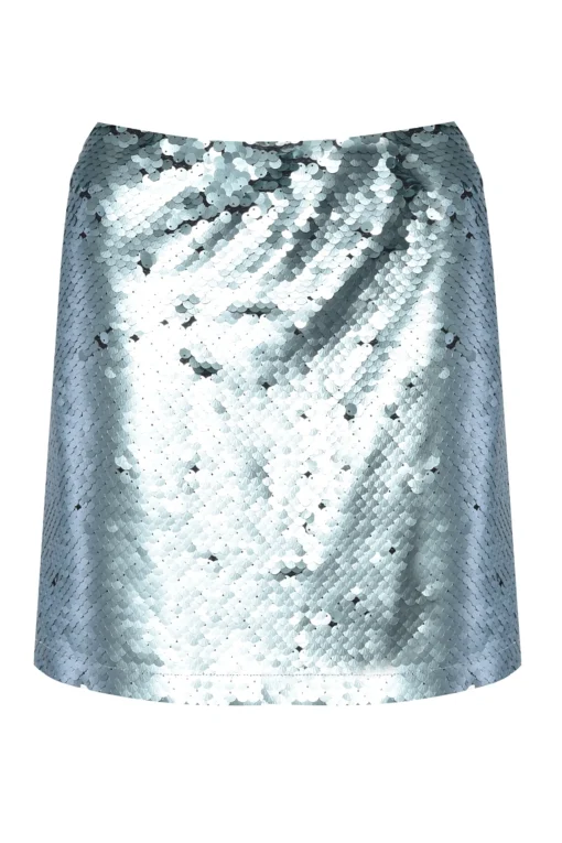 Glamorous Going Out Skirts|Go To Partywear|Mint Matte Sequin Mini Skirt -