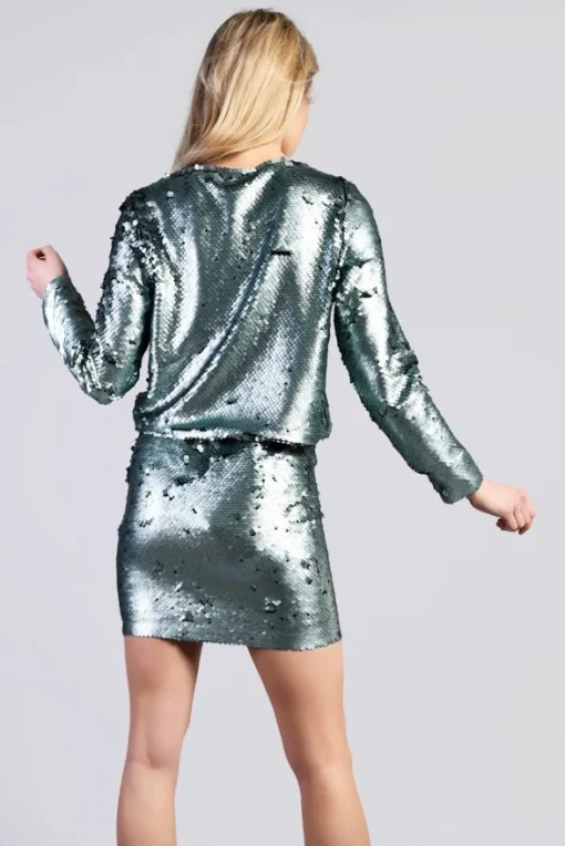 Glamorous Going Out Skirts|Go To Partywear|Mint Matte Sequin Mini Skirt -