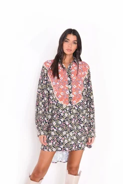 Glamorous Day Dresses|Midi & Midaxi Dresses|Mixed Folk Floral Shift Midi Dress -