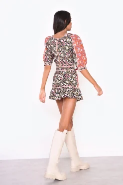 Glamorous Mini Skirts|Mixed Folk Poplin Pattern Mini Skirt -