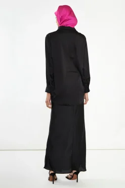 Glamorous Headscarves|Co-ords|Modesty Black Button Front Shirt -