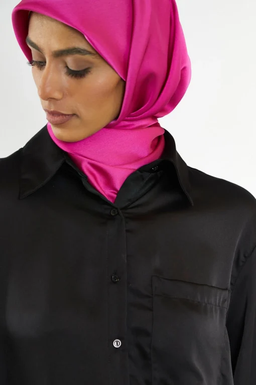 Glamorous Headscarves|Co-ords|Modesty Black Button Front Shirt -