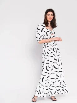 Glamorous Maxi Skirts|Mono Brush Stroke Maxi Skirt -