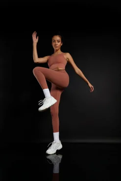 Glamorous Activewear|Jet Setter|Move Dark Terracotta High Waisted Leggings -