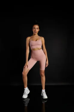 Glamorous Activewear|Jet Setter|Move Dusty Rose High Waisted Shorts -
