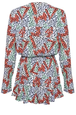 Glamorous Playsuits|Multi Geo Print Tie Front Playsuit -