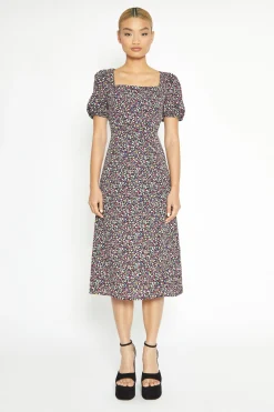 Glamorous Day Dresses|Midi & Midaxi Dresses|Multi Splodge Floral Tie Back Midi Dress -