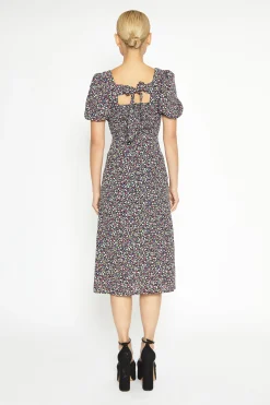 Glamorous Day Dresses|Midi & Midaxi Dresses|Multi Splodge Floral Tie Back Midi Dress -