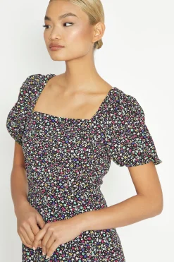 Glamorous Day Dresses|Midi & Midaxi Dresses|Multi Splodge Floral Tie Back Midi Dress -