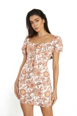 Glamorous Mini Dresses|Mini Dresses|Multi Sunflower Milkmaid Mini Dress -